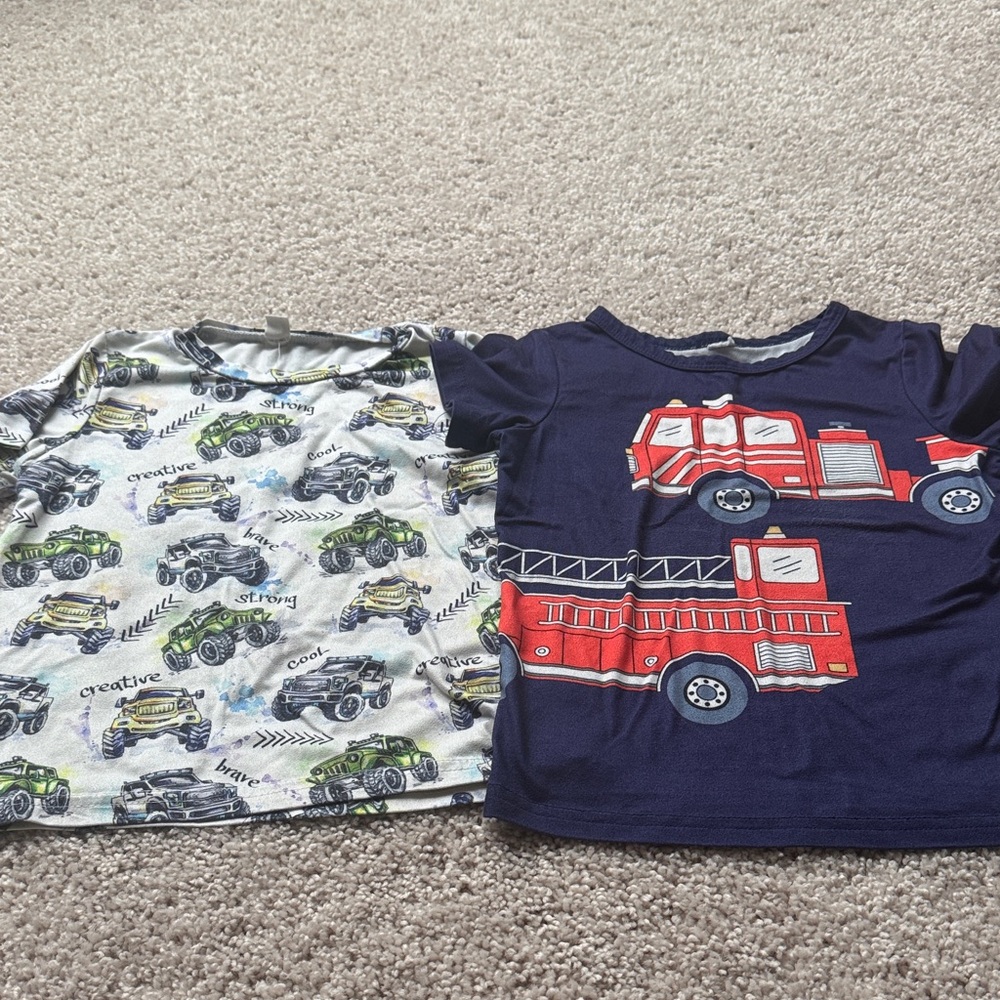 Kids' Fire Truck and Monster Truck T-Shirts